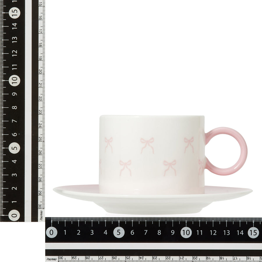 リボン カップ&ソーサー ピンク