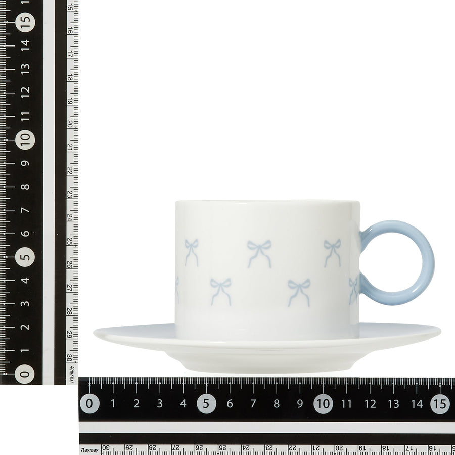 リボン カップ&ソーサー ブルー