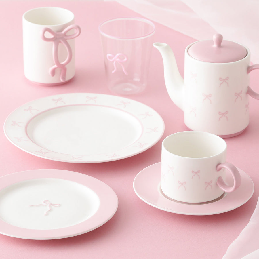 リボン ティーポット ピンク