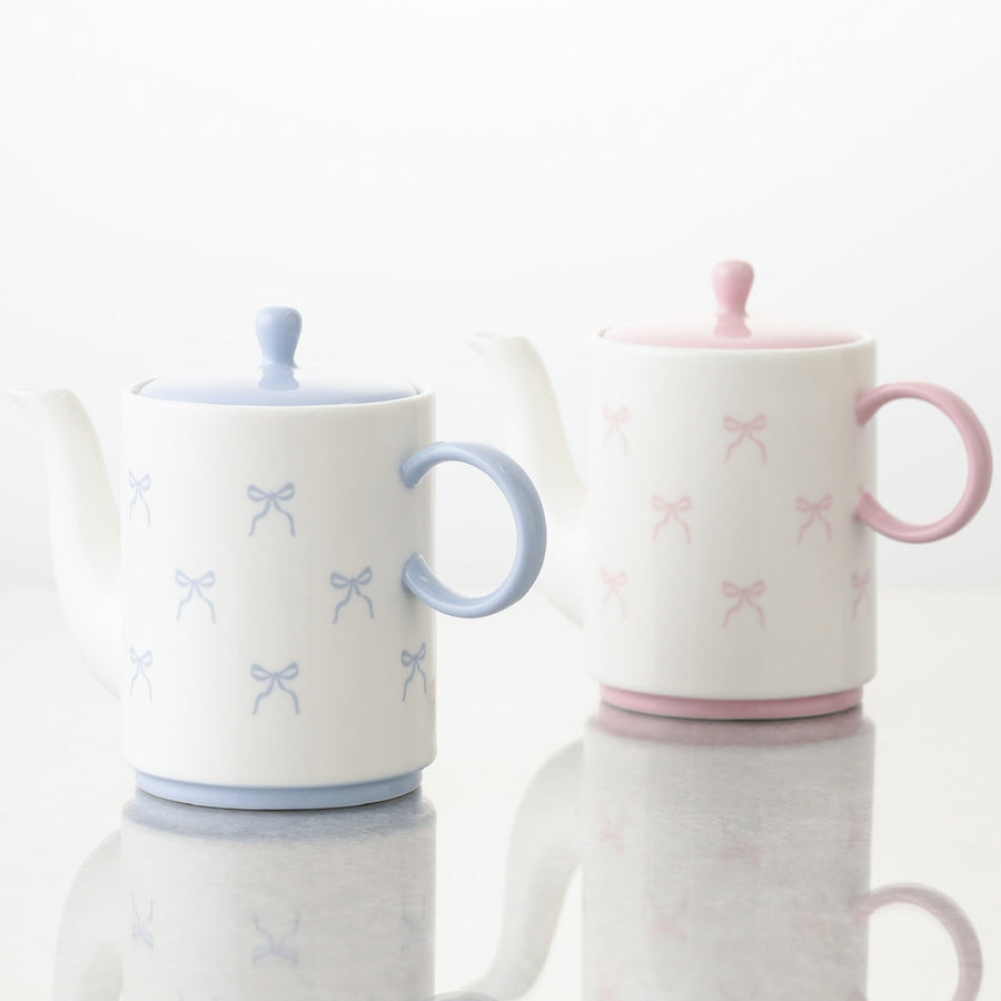 リボン ティーポット ピンク