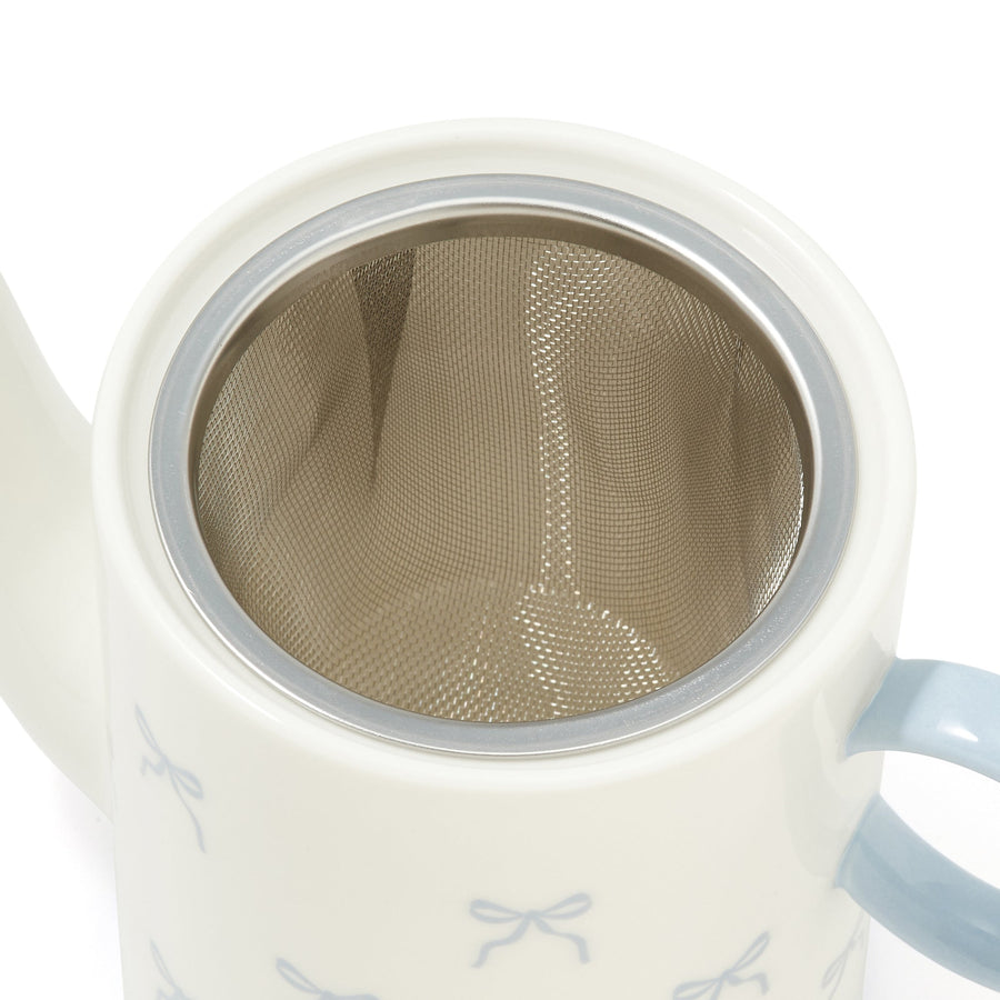 リボン ティーポット ブルー