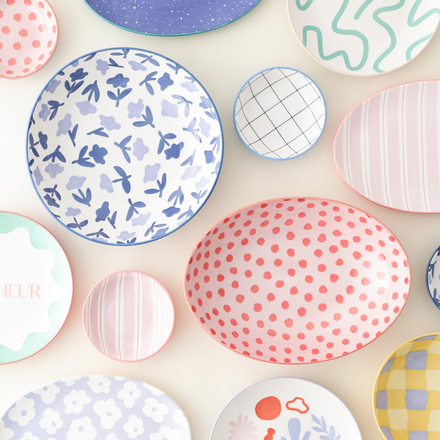 色々皿 オーバルディーププレート ドット