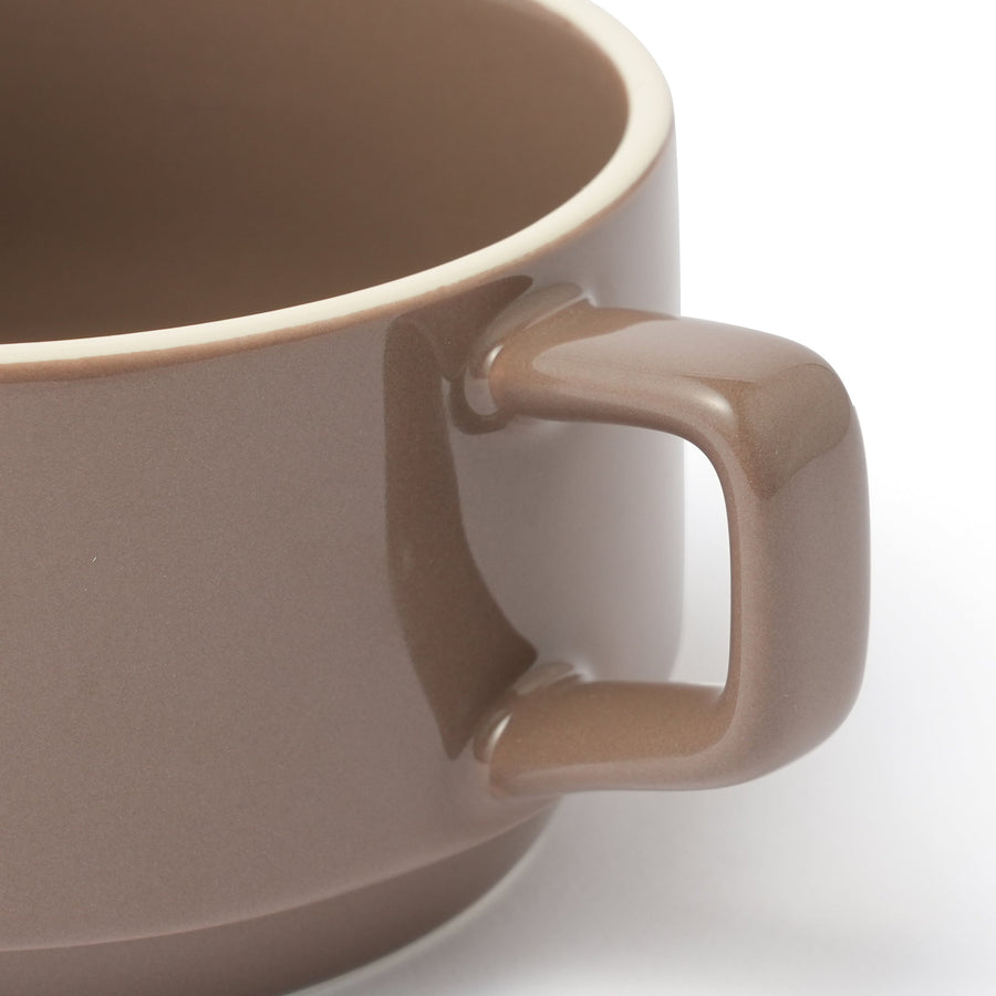ロゴ リム スープカップ ブラウン