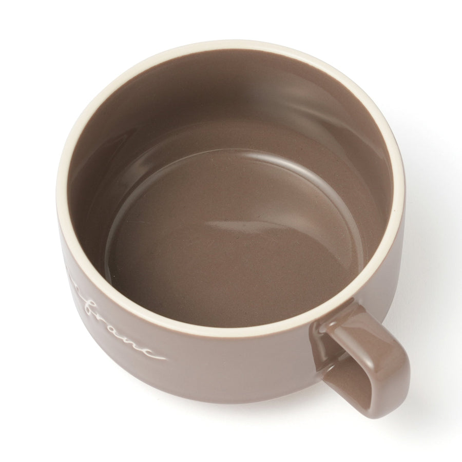 ロゴ リム スープカップ ブラウン