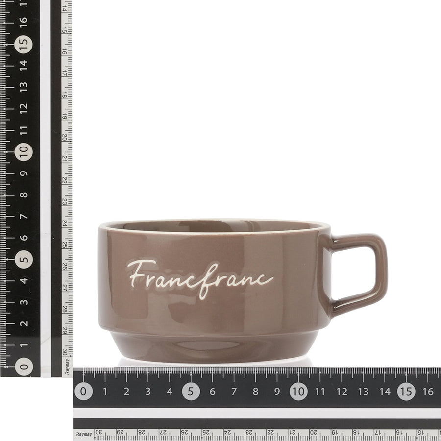 ロゴ リム スープカップ ブラウン