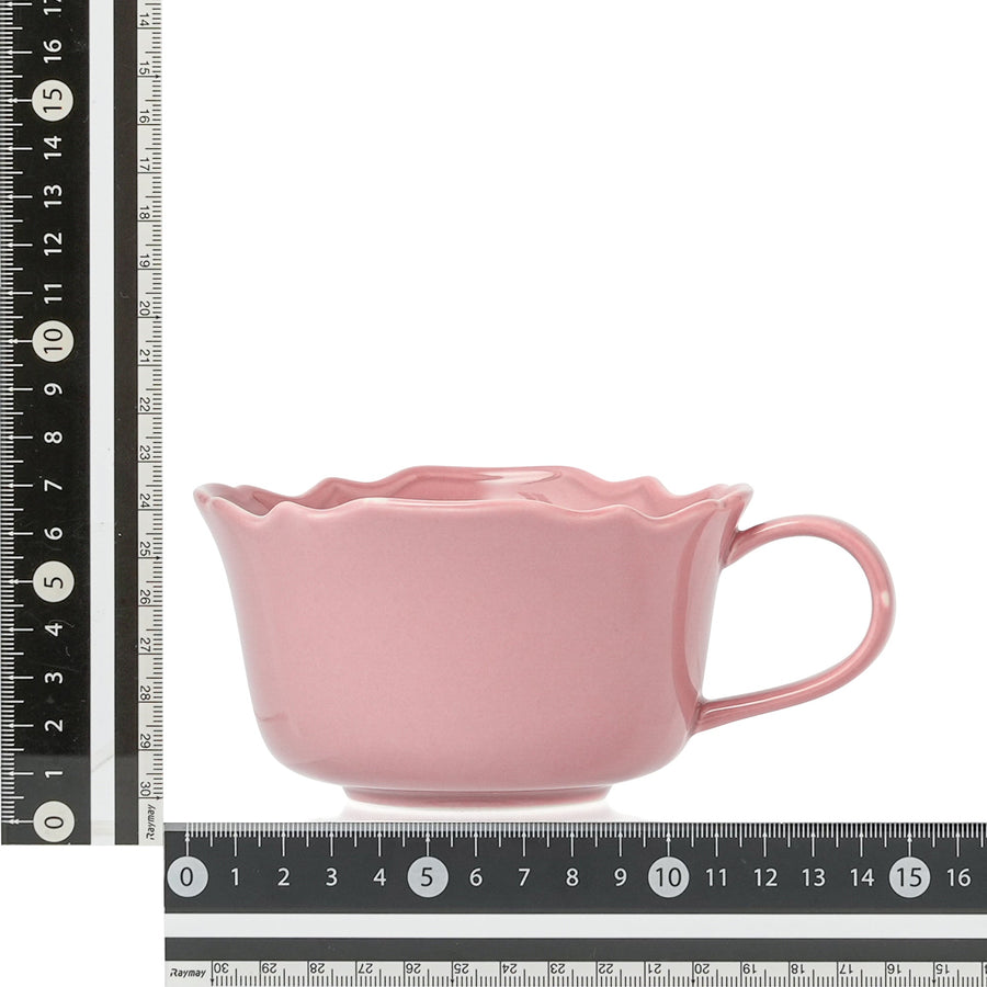 フラワーリム スープカップ ピンク