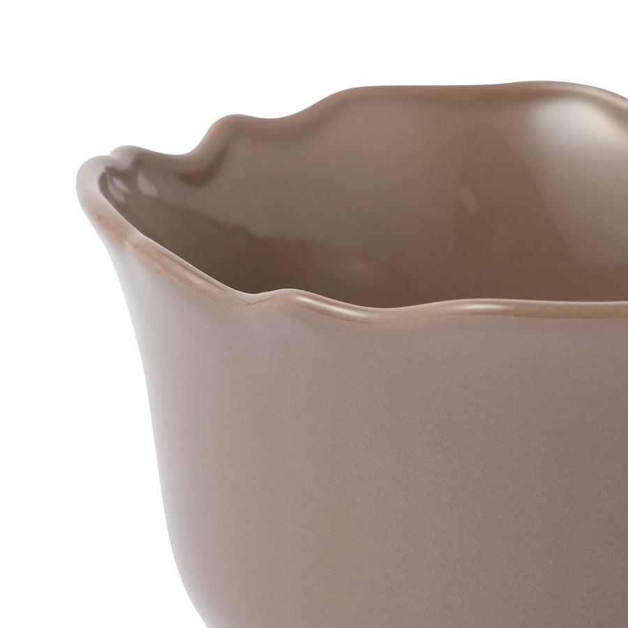 フラワーリム スープカップ ブラウン