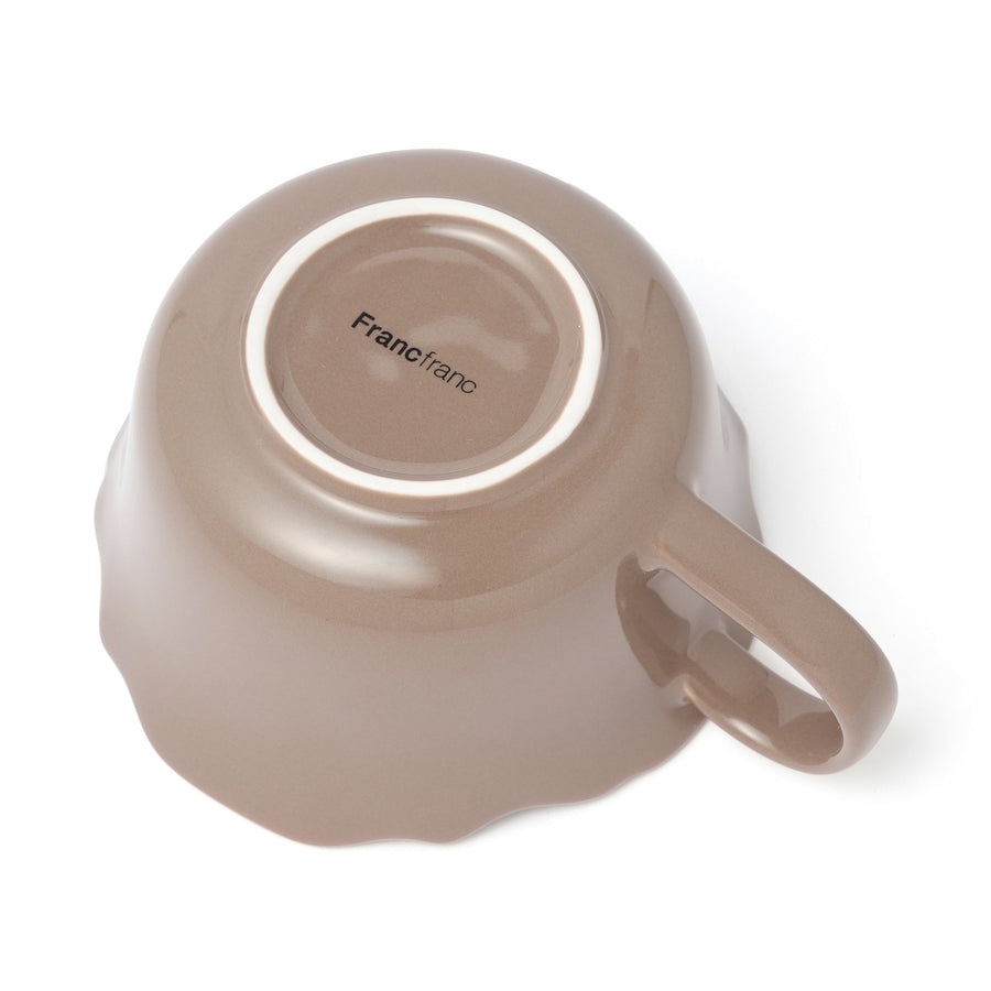 フラワーリム スープカップ ブラウン