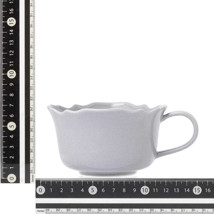 フラワーリム スープカップ ブルー