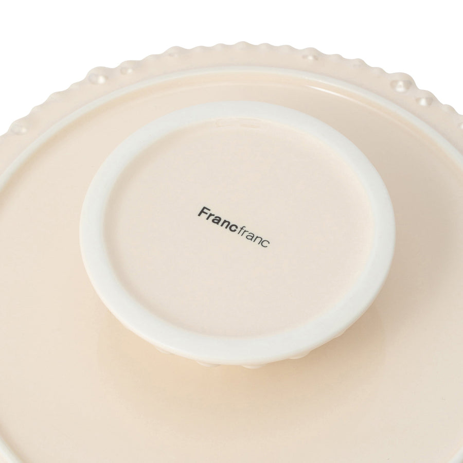 パール ケーキスタンド 1段 ベージュ