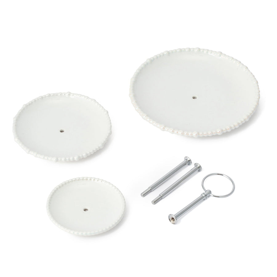 パール ケーキスタンド 3段 ホワイト