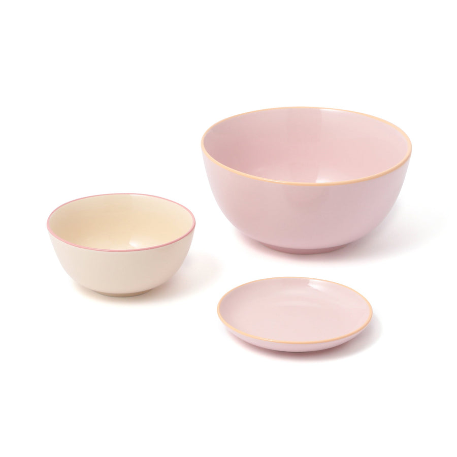 オルディカラフル てがるごはん 食器3点セット ピンク