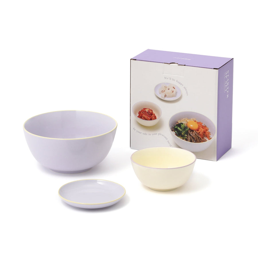 オルディカラフル てがるごはん 食器3点セット パープル