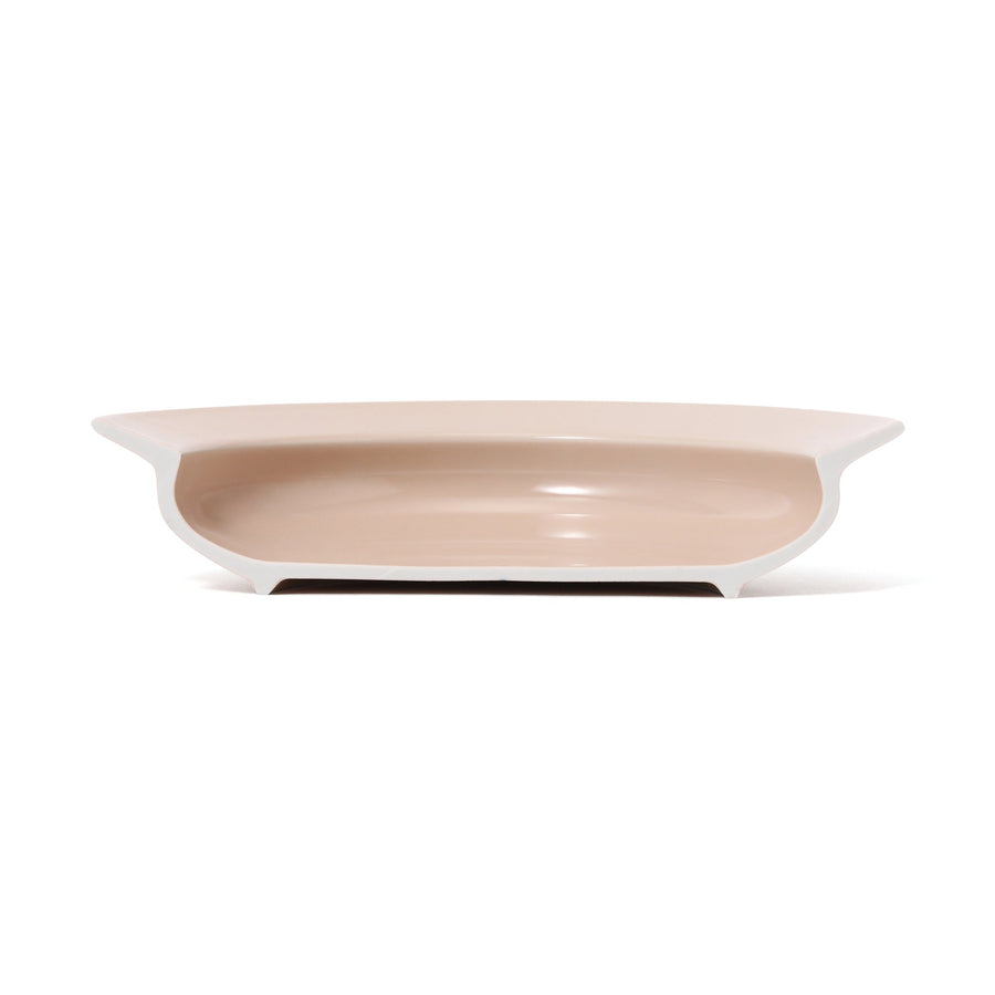 Mino ware, easy-to-scoop deep plate, grey