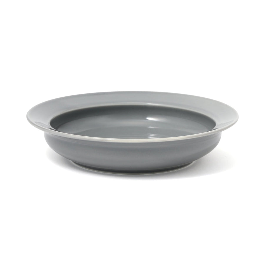 Mino ware, easy-to-scoop deep plate, grey