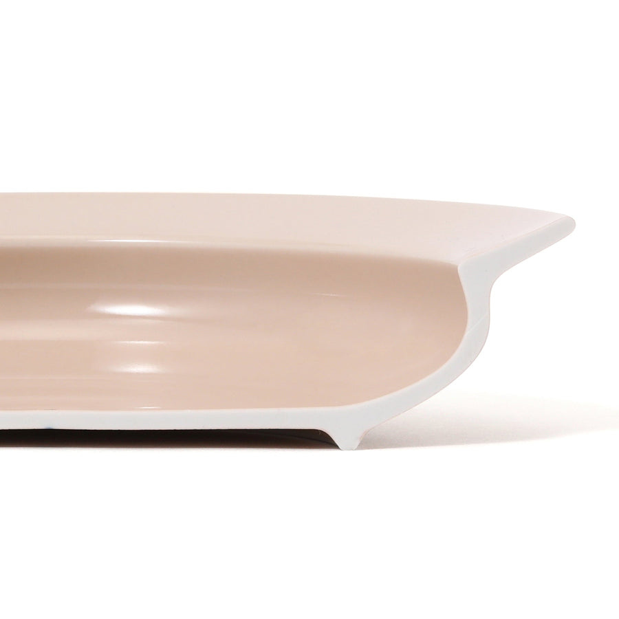 Mino ware, easy-to-scoop deep plate, grey