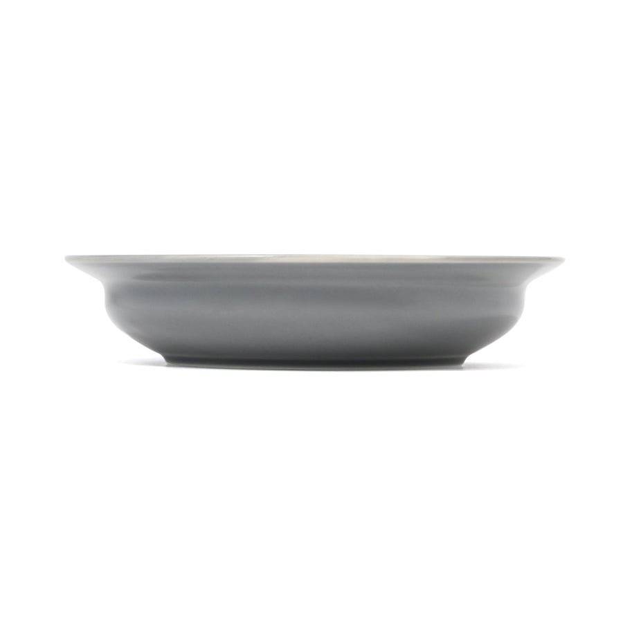 Mino ware, easy-to-scoop deep plate, grey