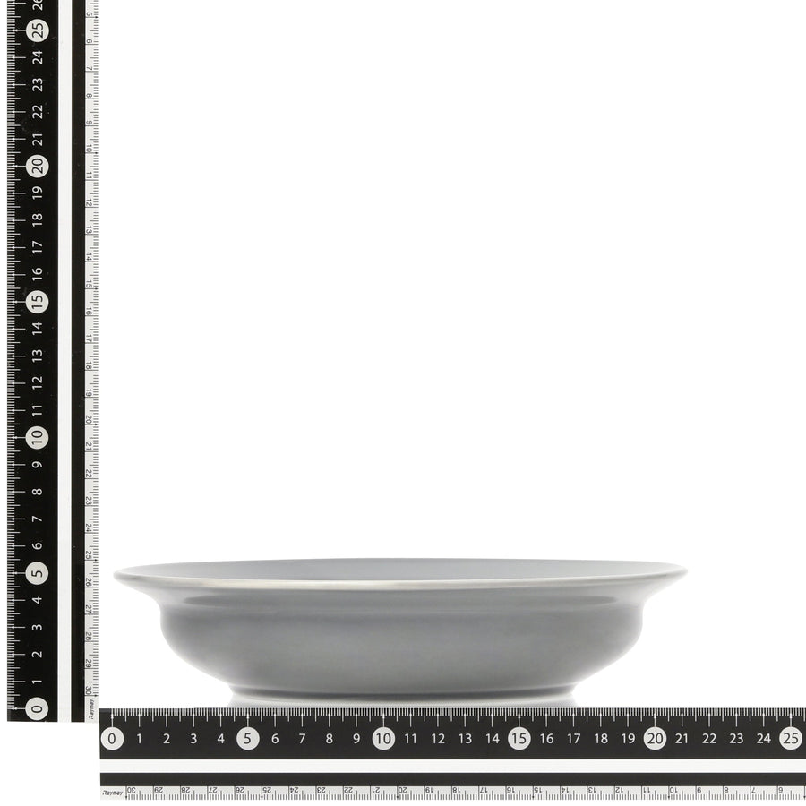 Mino ware, easy-to-scoop deep plate, grey