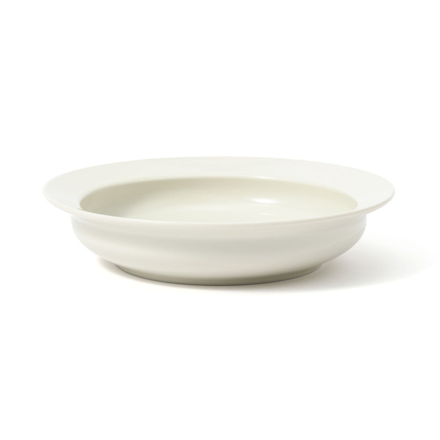 Mino ware, easy-to-scoop deep plate, ivory