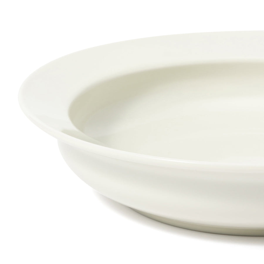 Mino ware, easy-to-scoop deep plate, ivory