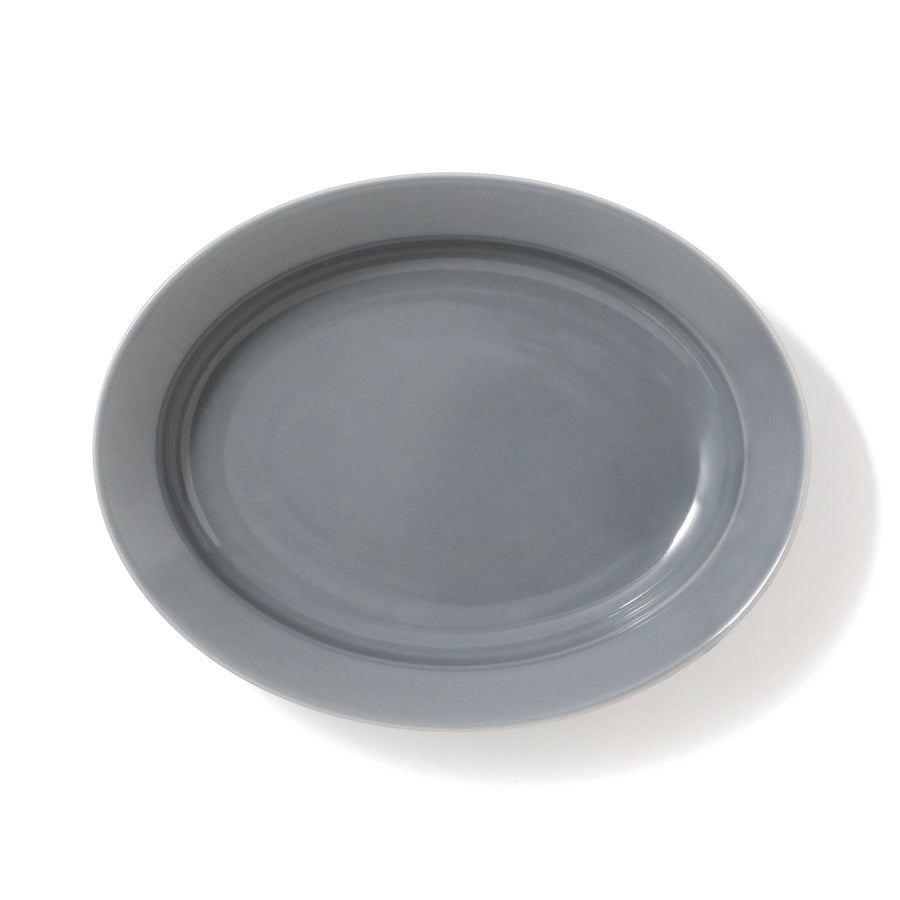 Minoyaki Easy-to-scoop Oval Plate, Gray