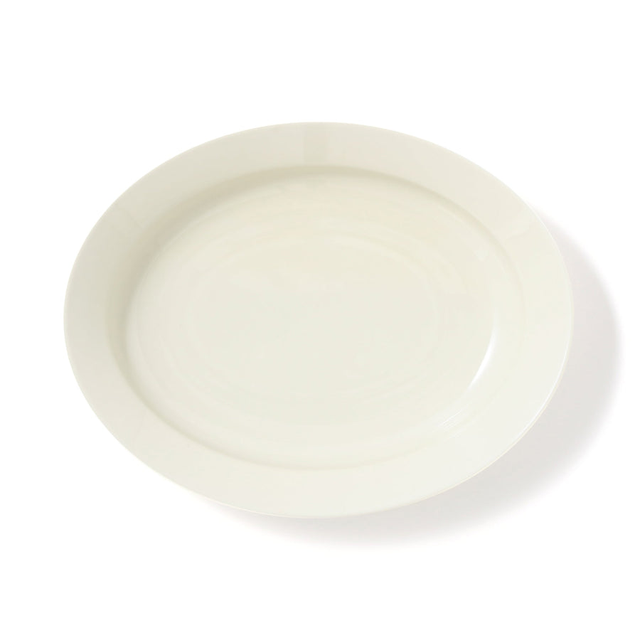 Minoyaki Easy-to-scoop Oval Plate, Ivory