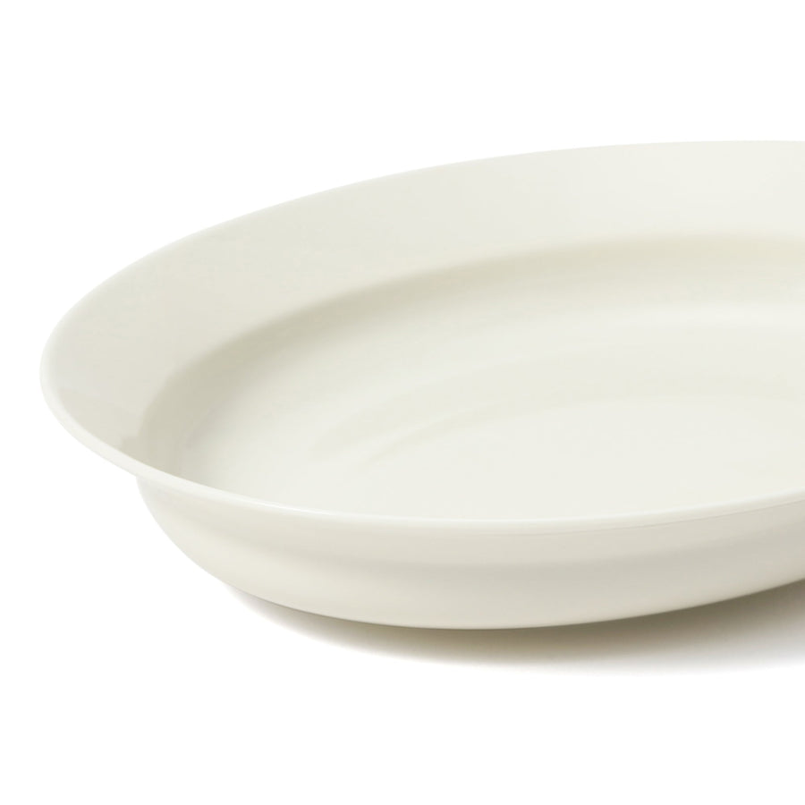 Minoyaki Easy-to-scoop Oval Plate, Ivory