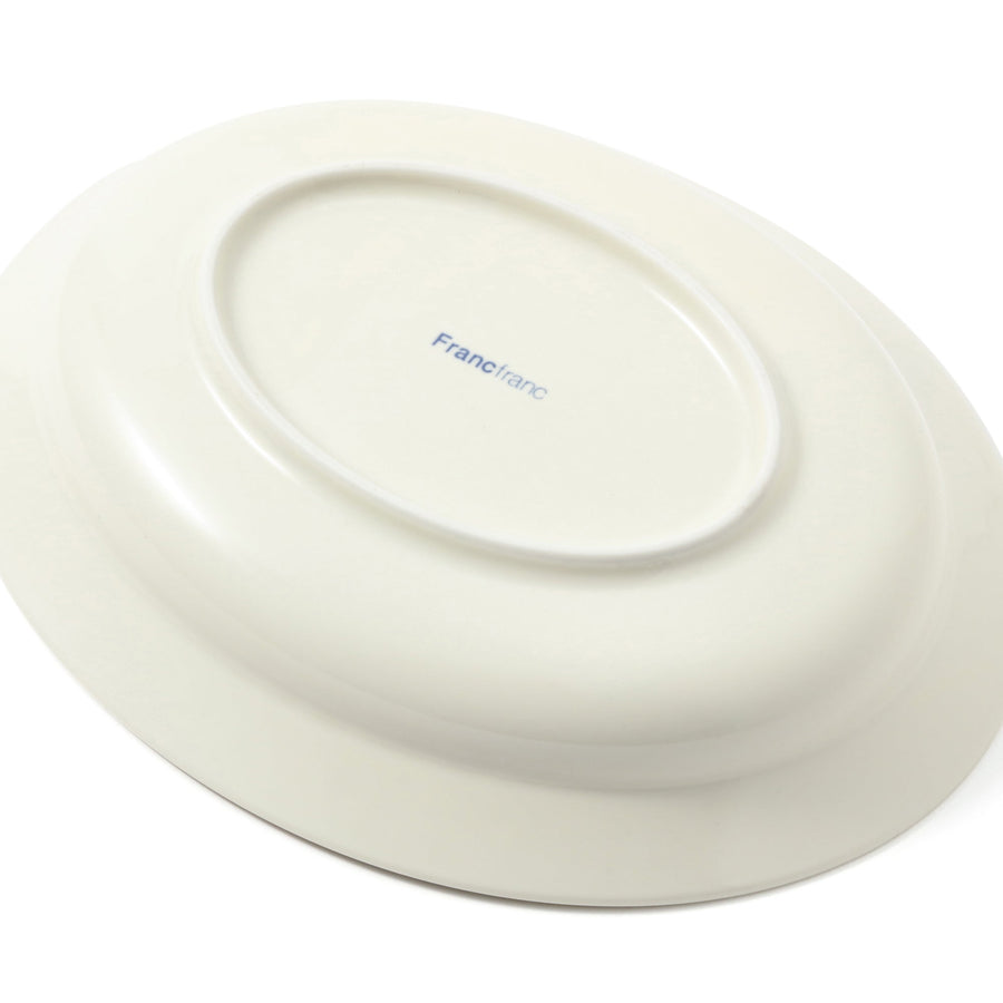 Minoyaki Easy-to-scoop Oval Plate, Ivory