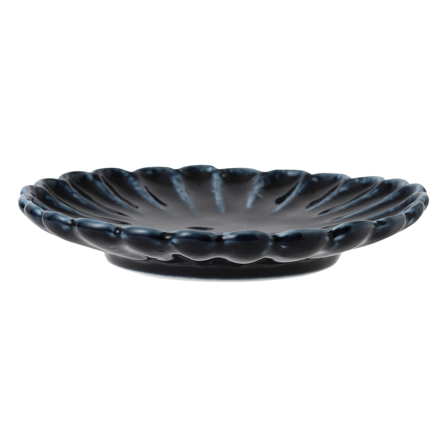 Mino Ware Flower Medium Plate Navy