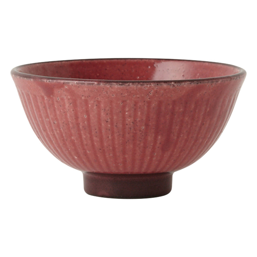 Mino ware rice bowl Shinogi M Red