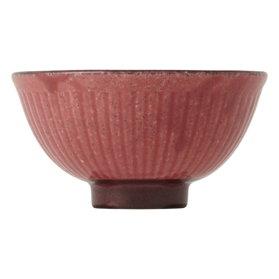 Mino ware rice bowl Shinogi M Red