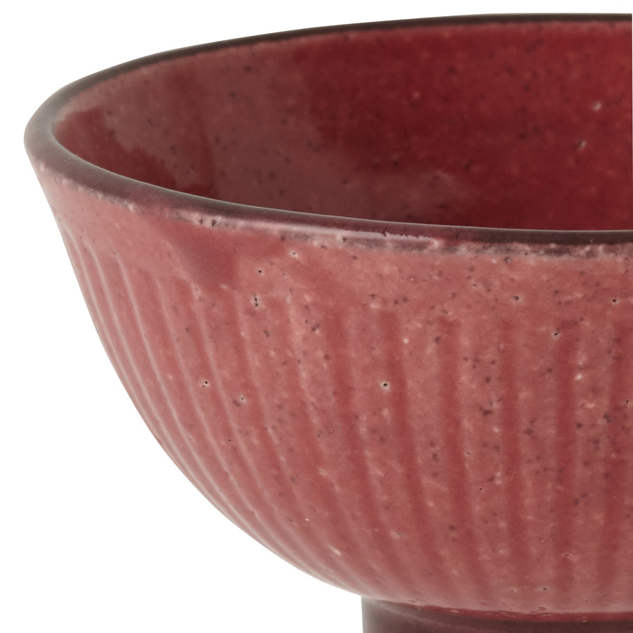 Mino ware rice bowl Shinogi M Red