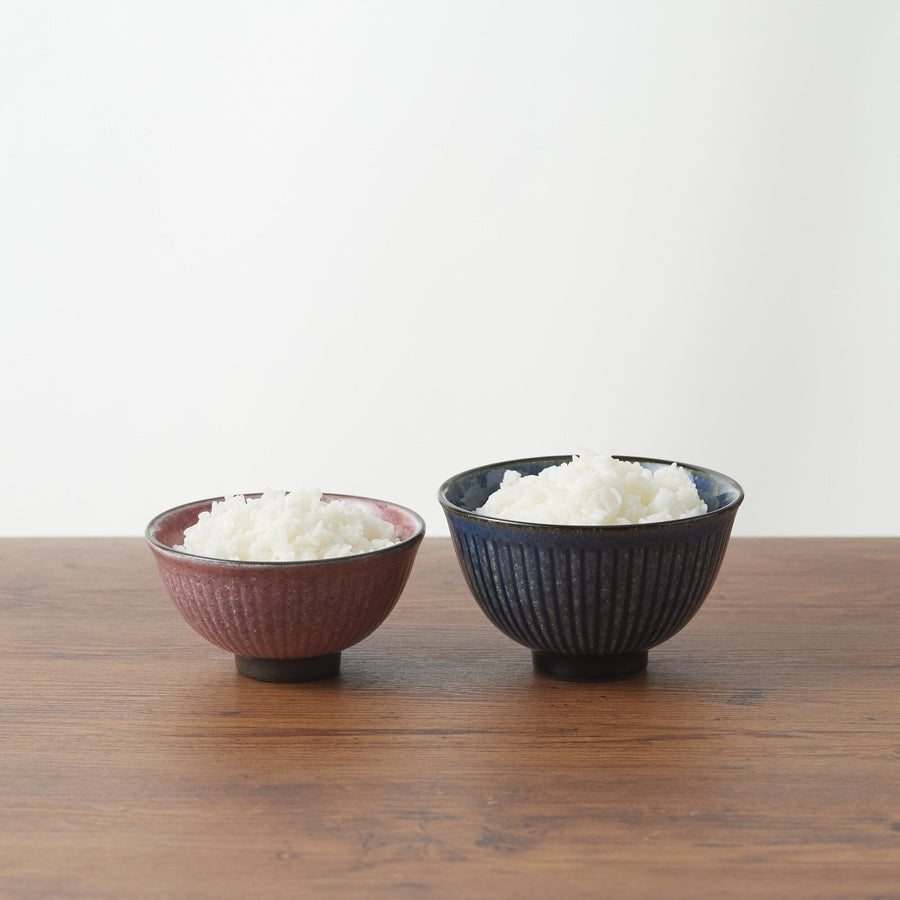 Mino ware rice bowl Shinogi M Red