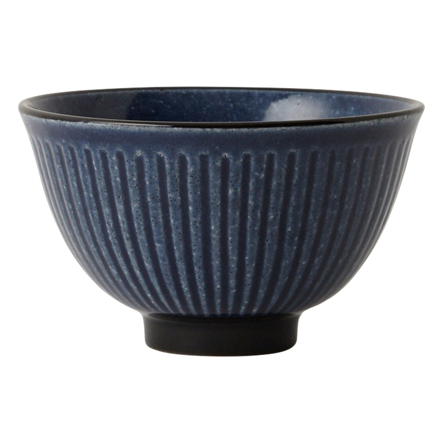 Mino ware rice bowl Shinogi L Blue