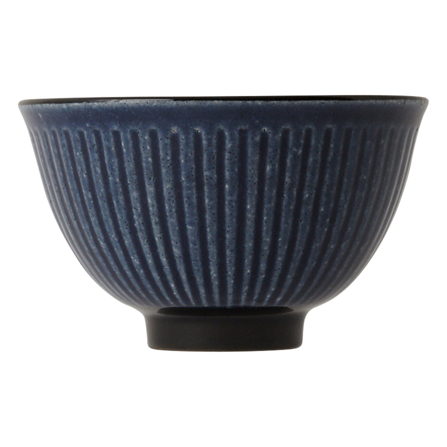 Mino ware rice bowl Shinogi L Blue