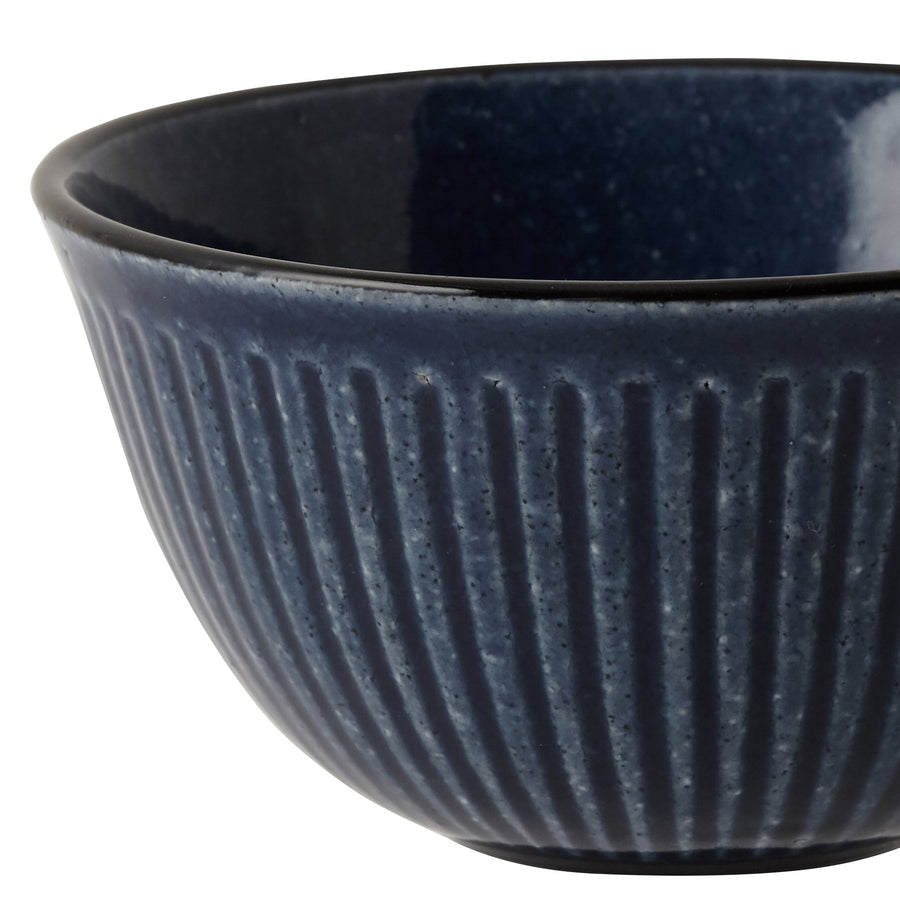 Mino ware rice bowl Shinogi L Blue