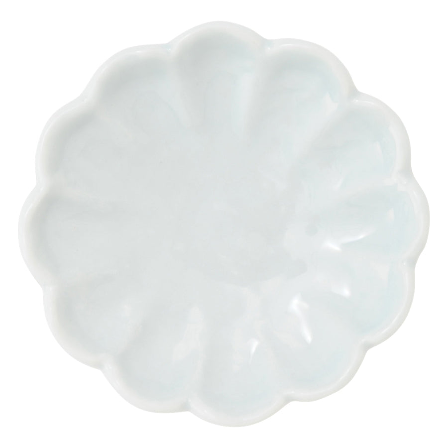 Mino ware flower small plate, celadon, S