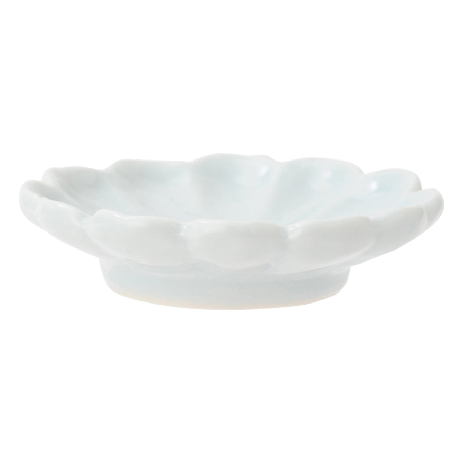 Mino ware flower small plate, celadon, S