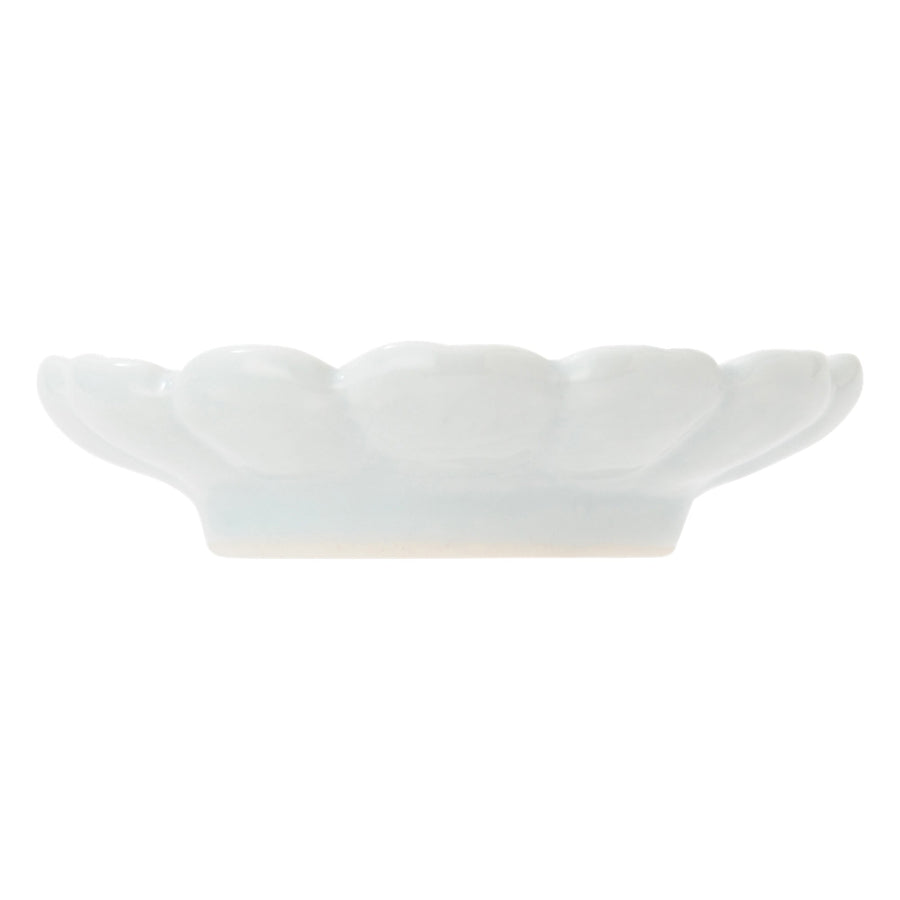 Mino ware flower small plate, celadon, S