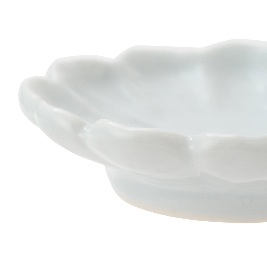 Mino ware flower small plate, celadon, S