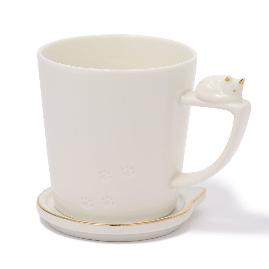 Cat Figure Mug White