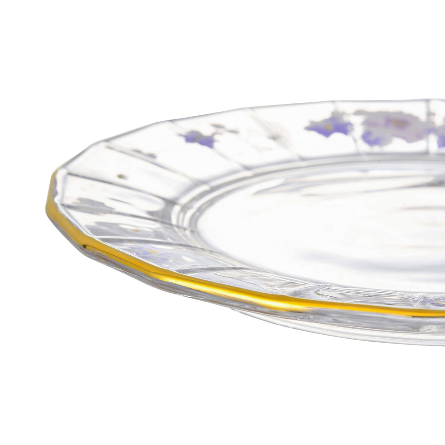 Flower Frill Glass Plate Purple