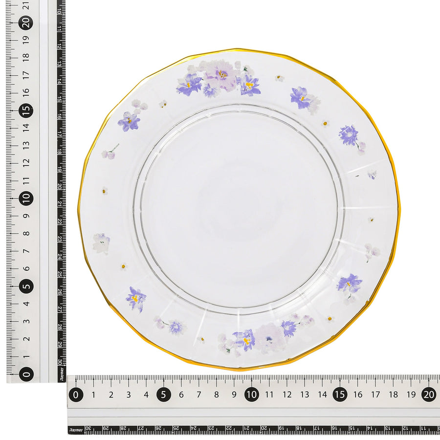 Flower Frill Glass Plate Purple