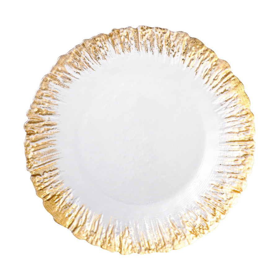 Shine Glass Plate L Gold