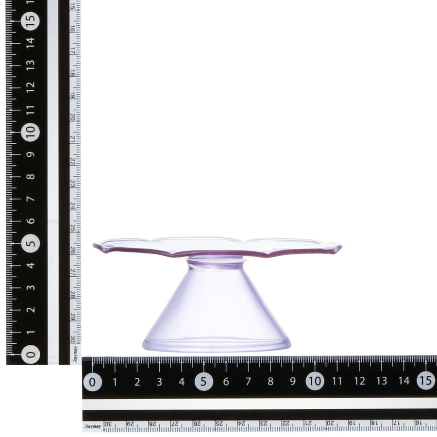 フラワーガラスケーキスタンド パープル