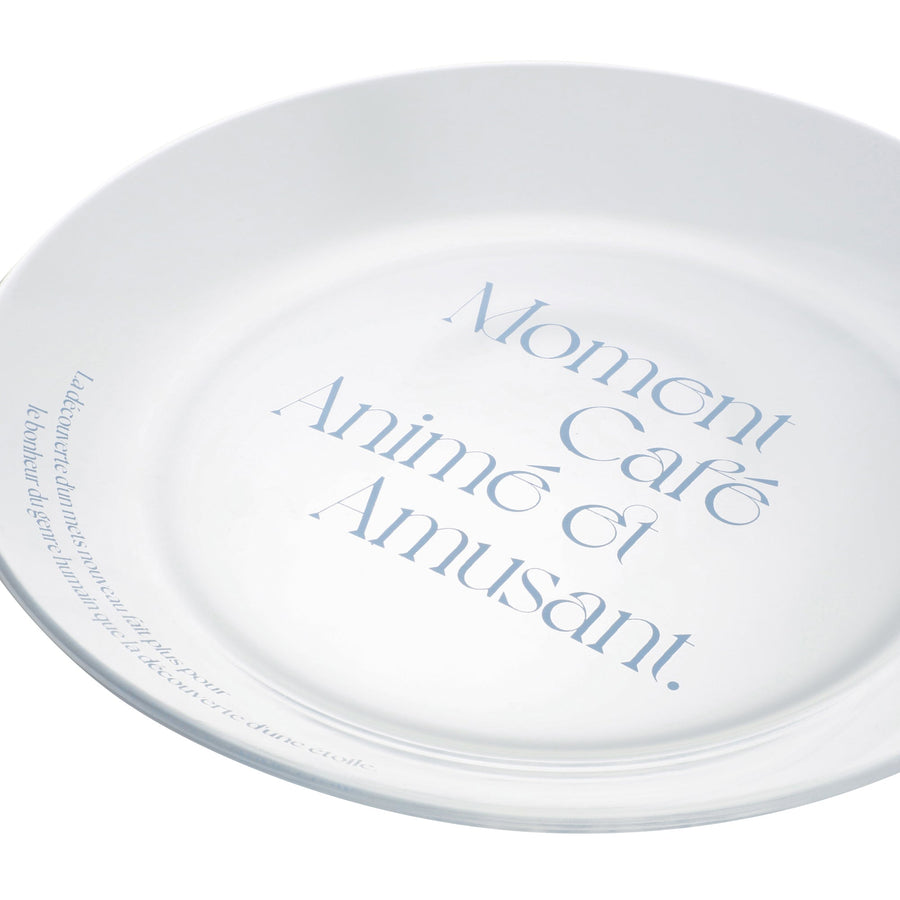 タイポ ガラスプレート ブルー