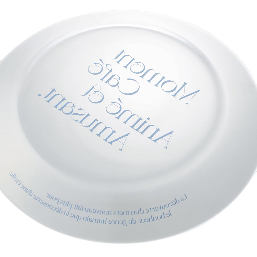 タイポ ガラスプレート ブルー