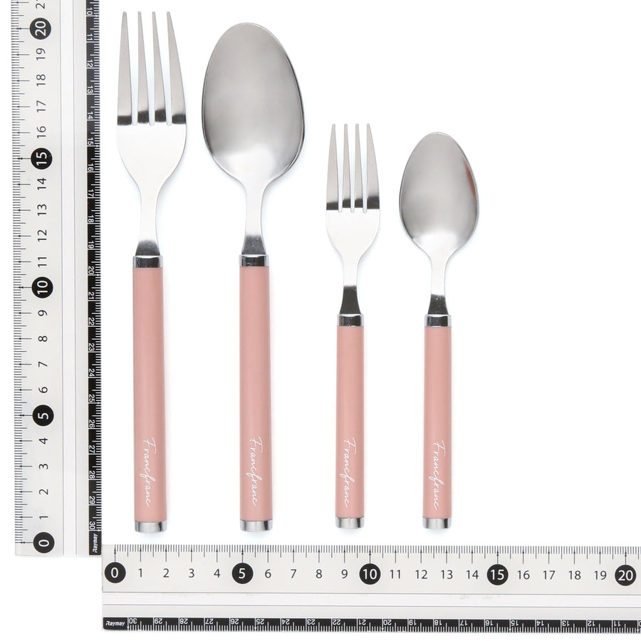 Cutlery 8-piece set with logo, pink