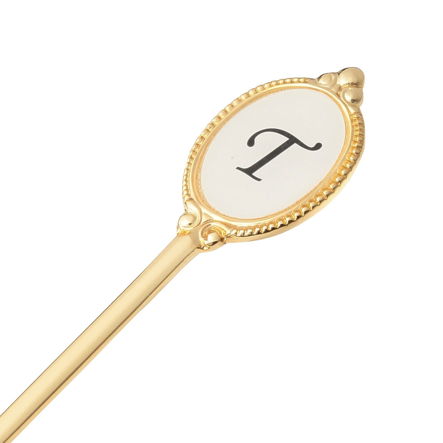 Alphabet Teaspoon T Gold