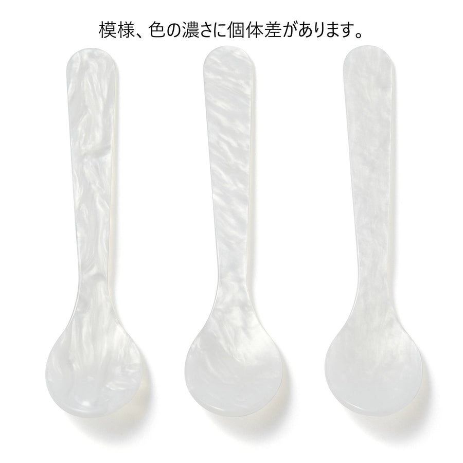 Color Marble Dessert Spoon White